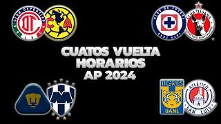 HORARIOS, CANALES Y FECHAS DONDE VER LOS CUARTOS DE FINAL VUELTA | LIGA MX APERTURA 2024