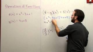 Free Math Lessons Operations of Functions Multiplying and Dividing