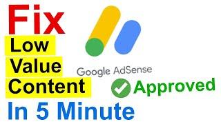 low value content adsense problem