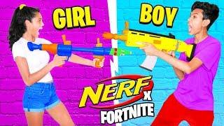 Ultimate Boy vs Girl NERF Battle in Real Life! (Fortnite Nerf Guns)