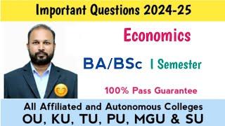 Micro Economics Important Questions 2024-25 BA BSc I Semester 1st Sem Imp OU KU TU PU SU MGU