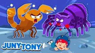 Scorpion vs. Tarantula ️ | Monster in the Dark Song | +More Funny Kids Songs | JunyTony