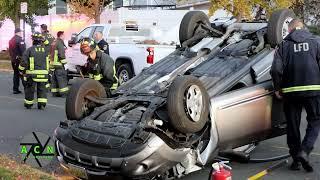 Vehicle Flips Over on Dewitt Street in Linden