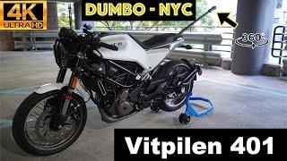 Moto NYC: Dumbo Park Drive from Queens - 4K #360 #VR #svartpilen #vitpilen #husqvarna