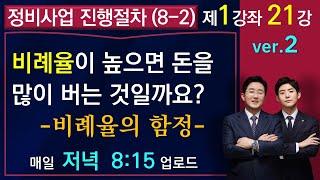 정비사업 진행절차(8-2)-관리처분계획상 비례율이 크면 조합원들이 돈을 많이 버는 것일까요?-비례율의 함정- (1-1-21강)