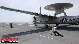 US Navy E-2C Hawkeye Catapult Launch