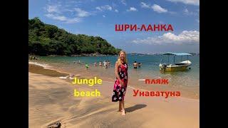 Шри-Ланка. Пляж Унаватуна. Пляж Jungle beach (Джангл Бич). Лучший пляж для детей. Пляж без волн.