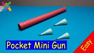 Origami paper Pocket MINI GUN (with Darts) | DIY Easy | How to make Tube weapon | Fold Tutorial