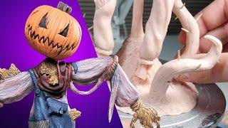 MORE DETAILS! Sculpting a Spooky SCARECROW - Polymer Clay Speed Sculpting Tutorial