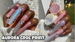 AURORA CROC PRINT NAILS | New VARNAIL Solid Gel Polish REVIEW | Beginner Nail Art Tutorial