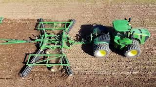 John Deere 9420R field prep for planting