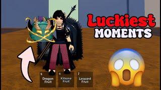 Blox Fruits... My Top 5 BEST Luckiest Moments Ever!