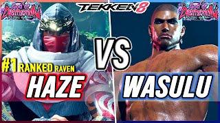 T8  Haze (#1 Ranked Raven) vs Wasulu (Eddy)  Tekken 8 High Level Gameplay