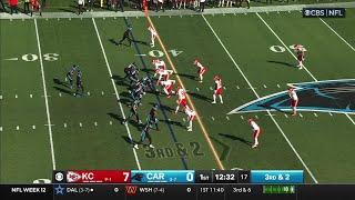 Bryce Young's 15-yard pass locates David Moore on in-breaking route in KC territory