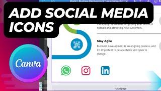 Adding Social Media Icons (Instagram, LinkedIn, WhatsApp) in Canva