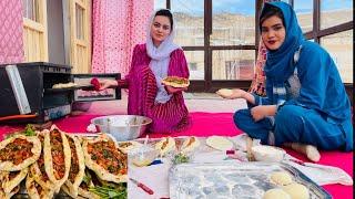 Exciting Afghanistan Cold Winter: Afghan Girls Perfect Turkish Pizza Making!