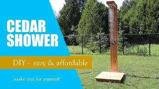 Super elegant and simple outdoor cedar shower, DIY - step-by-step assembly