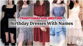 Types of birthday dress with name/Birthday party outfit ideas for girls women/Birthday dress ideas