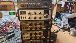 Apollo CB 40/18ch radio history x5, prefer to sell as one lot, 5 mics supplied but some need wiring.