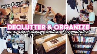 DECLUTTER & ORGANIZE // messy closet storage solutions & organization