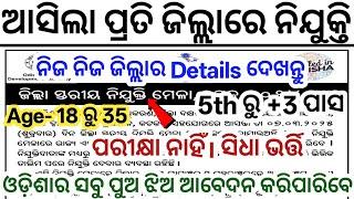 Odisha Nijukti Mela 2025 ! Odisha District Wise Recruitment Notification ! Odisha New Govt Jobs