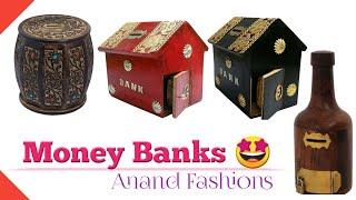 Wooden Hut Shaped Money Banks For Kids | Piggy Bank Designs | Whatsapp 79819 79246 | Anand Fashions