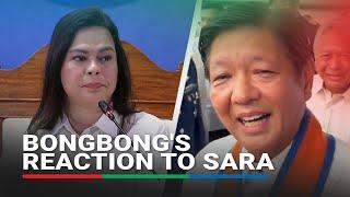 'Hindi marunong'? Marcos reacts to Sara Duterte's tirade | ABS-CBN News