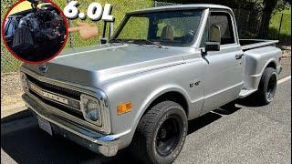 1970 C10 STEPSIDE WITH A CORVETTE MOTOR EASILY SHREDS TIRES!!!