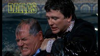 DALLAS | J.R. And Bobby Fight In The Southfork Pool