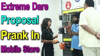 Extreme Dare Proposal Prank In Mobile Store ||Prank Gone Wrong || Telugu pranks || Telugu Waala