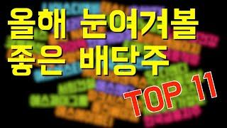 올해 눈여겨볼 좋은 배당주 추천 / 돈 잘벌고 배당금 많이 주는 주식 11개 종목