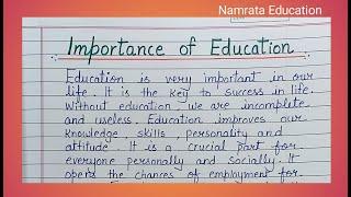 Paragraph on Importance of Education in English / Short Essay writing on Importance of Education