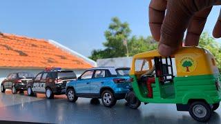 Unboxing of Scale Model Auto Rickshaw | Brezza | Swift Dzire | Ambassador Cars | ARJUN TOY WORLD |