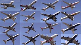 19/07/23 London Heathrow Airport | Departures of Various Airliners at LHR RWY09R