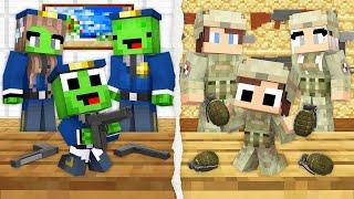 Mikey Family POLICE vs JJ Family MILITARY Challenge in Minecraft (Maizen)