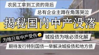 中国经济情况真的恶化？揭秘国内中产没落，政府支持农民工讨要工资，城投却不给企业主结款！亲身体会真的有点惨！你以为的对立就不再一个层面上！