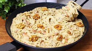 You've never eaten such delicious pasta! New recipe! Pasta with nuts and bacon