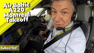 OUR FAVOURITE Split-Screen! Air Baltic A220 Montreal Takeoff for Delivery Flight!  [AirClips]