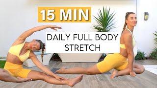 15 MIN FULL BODY STRETCH routine at home, for tight muscles, mobility & flexibility, no repeat