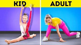 KID VS ADULT! Impossible Acrobatics Contest! Extreme Gymnastics Challenge 123GO! VS 4HYPE