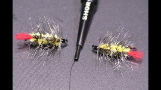 fly tying with hugh ! daves woolly worm.