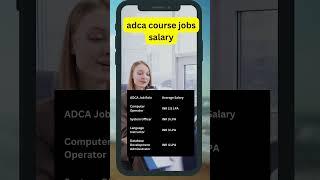 adca course jobs salary in india | #adca |#shortsfeed |#ytshorts