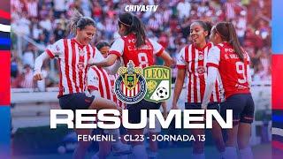 RESUMEN Y GOLES | CHIVAS FEMENIL VS LEÓN  JORNADA 13 | CLAUSURA 2023 | LIGA MX FEMENIL