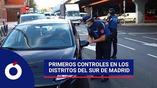 Primeros controles en las zonas confinadas de Madrid