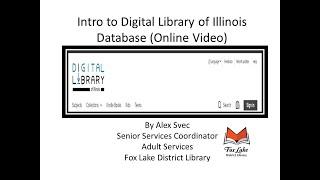 Intro to Digital Library of Illinois Database