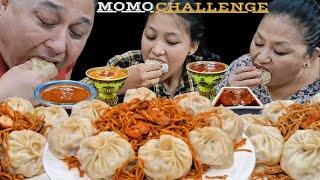 MOMO CHOWMEIN CHALLENGE DAD, MOM & DAUGHTER