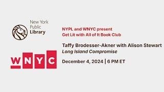 Get Lit December Book Club: Taffy Brodesser-Akner featuring musical guest Suzanne Vega.