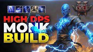 HIGH DPS Lightning Monk Leveling Build in Path Of Exile 2! (Act 2 - Act 3)