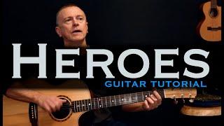 Heroes David Bowie guitar lesson tutorial