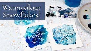 Paint Snowflakes with Watercolour and Masking Fluid